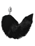 DARKNESS - SILVER ANAL PLUG 8 CM WITH BLACK TAIL 5 