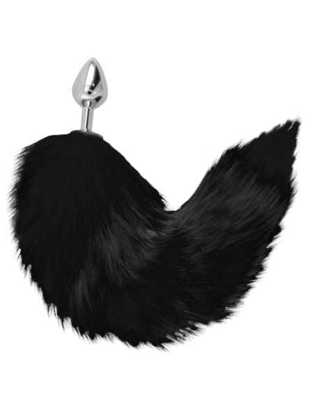 DARKNESS - SILVER ANAL PLUG 8 CM WITH BLACK TAIL 5 