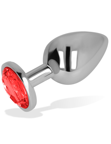 OHMAMA - PLUG ANAL AVEC CRISTAL ROUGE 7 CM 4 