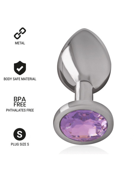 INTENSE - PLUG ANAL EN MÉTAL ALUMINIUM AVEC CRISTAL VIOLET TAILLE S 7 