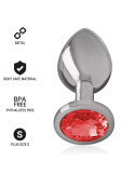 INTENSE - PLUG ANAL EN MÉTAL ALUMINIUM AVEC CRISTAL ROUGE TAILLE S 7 