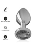 INTENSE - ALUMINUM METAL ANAL PLUG WITH BLACK CRYSTAL SIZE S 7 