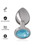 INTENSE - ALUMINUM METAL ANAL PLUG WITH BLUE CRYSTAL SIZE S 7 