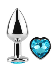 SECRETPLAY - METAL BUTT PLUG BLUE HEART SMALL SIZE 7 CM 4 