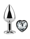 SECRETPLAY - PLUG ANAL EN MÉTAL COEUR CRISTAL CLAIR PETITE TAILLE 7 CM 4 