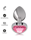 INTENSE - PLUG ANALE IN METALLO ALLUMINIO CUORE ROSA TAGLIA S 7 