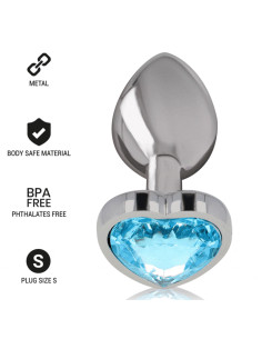 INTENSE - PLUG ANAL MÉTAL ALUMINIUM COEUR BLEU TAILLE S 7 