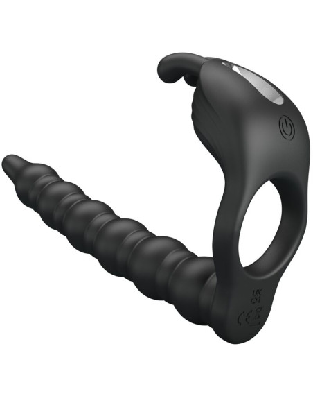 PRETTY LOVE - BLACKNEY PENIS RING WITH BLACK VIBRATOR PLUG 7 