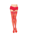 LEG AVENUE - RED TIGHTS WITH SELF-ADHESIVE LACE 1 