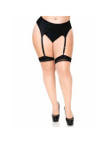 LEG AVENUE - PLUS LYCRA SHEER 2 TONE THIGH HIGH WITH BACKSEAM AND CUBAN HEEL 4 