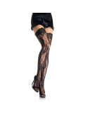 LEG AVENUE -BAS EN DENTELLE ROMANTIQUE FLEURIE 1 