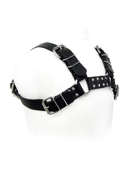 LEATHER BODY - BLACK BULL DOG HARNESS 2 