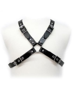 LEATHER BODY - BLACK BUCKLE HARNESS FOR MEN 1 