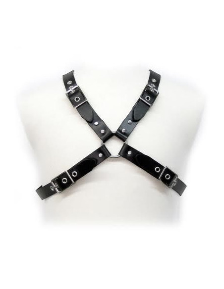 LEATHER BODY - BLACK BUCKLE HARNESS FOR MEN 1 