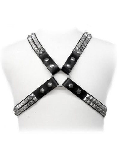 LEATHER BODY - PYRAMID STUD HARNESS 1 