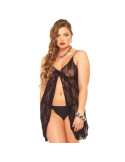 LEG AVENUE - BABYDOLLS - ROSE LACE WITH GSTRING PLUS SIZE 1 