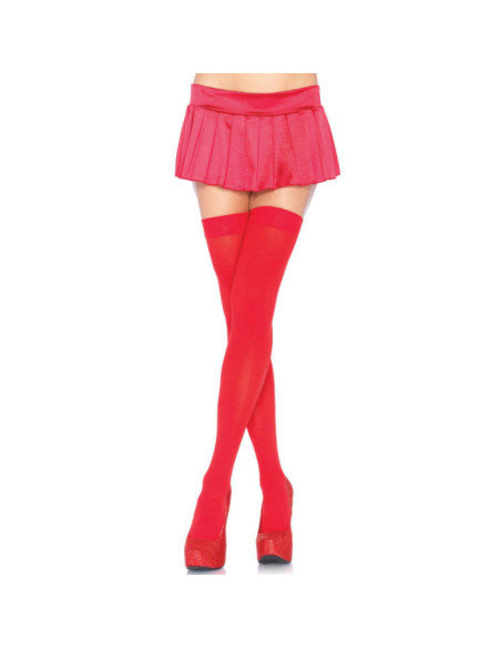 LEG AVENUE - CUISSES HAUTES EN NYLON ROUGE 1 