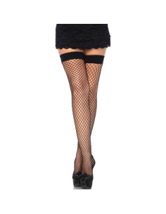 LEG AVENUE - FISHNET THIGH HIGHS SCHWARZ EINE GRÖSSE 1 