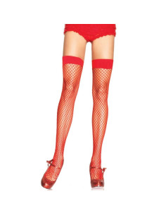 LEG AVENUE - FISHNET THIGH HIGHS RED ONE SIZE 1 