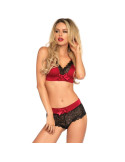 LEG AVENUE - SET 2 PEZZI NERO E ROSSO L/XL 4 