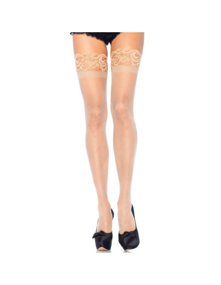 LEG AVENUE - TAILLE PLUS SHEER STAY UPS BEIGE TAILLE PLUS 1 