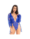 LEG AVENUE - TEDDY AND ROBE BLUE M 3 