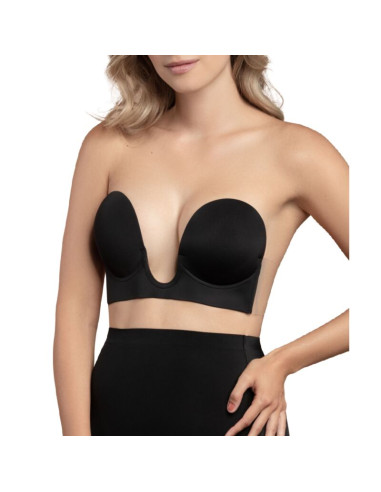 BYE-BRA - BRA WITHOUT HANDLES SHAPE U BLACK CUP A 4 