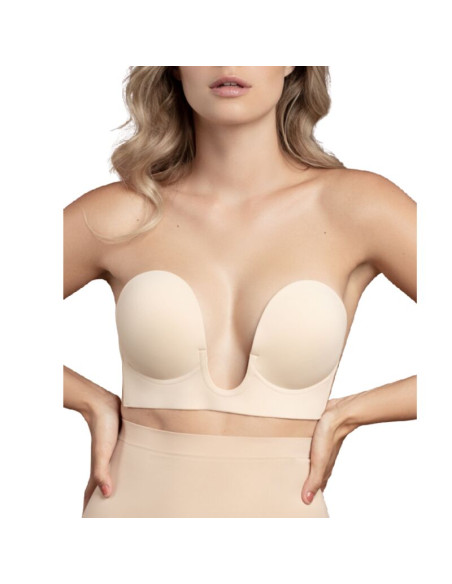 BYE-BRA - BRA WITHOUT HANDLES SHAPE U BEIGE CUP A 5 