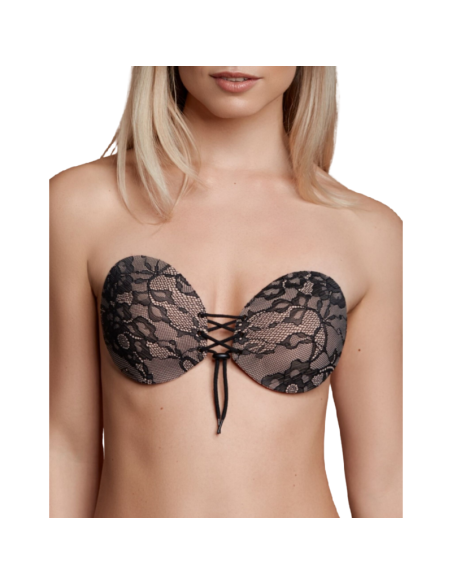 BYE-BRA - REGGISENO ADESIVO INTRECCIATO E RICAMATO COPPA E 5 