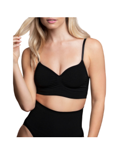 BYE-BRA - MEDIUM CONTROL REGGISENO SENZA CUCITURE NERO MISURARE S 5 