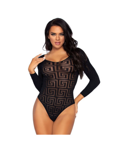 LEG AVENUE - MOSAIC SNAP CROTH BODYSUIT, EINE GRÖSSE 5 