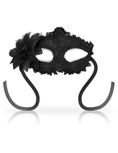 OHMAMA - ANTIZAZ MASKS VENETIAN STYLE SIDE FLOWER - BLACK 2 