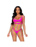 LEG AVENUE - NET ROBE MANCHES LONGUES TAILLE UNIQUE - MULTICOLORE 5 