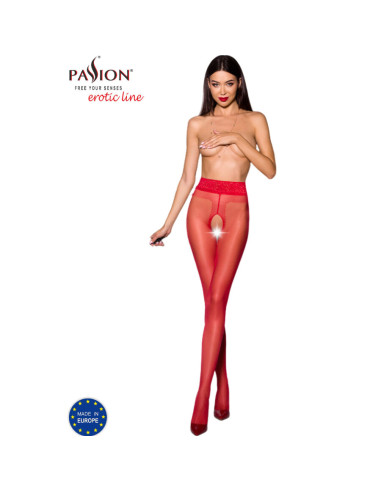 PASSION - TIOPEN 001 ROTE STRUMPFHOSE 1/2 20 DEN 3 