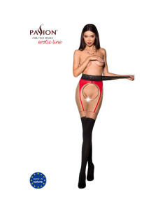 PASSION - TIOPEN 003 ROTE STRUMPFHOSE 3/4 20/40 DEN 3 