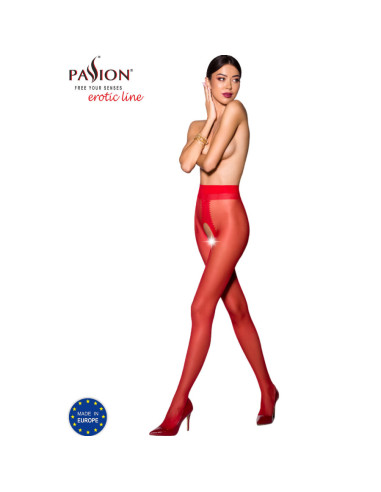 PASSION - TIOPEN 007 ROTE STRUMPFHOSE 1/2 20 DEN 3 