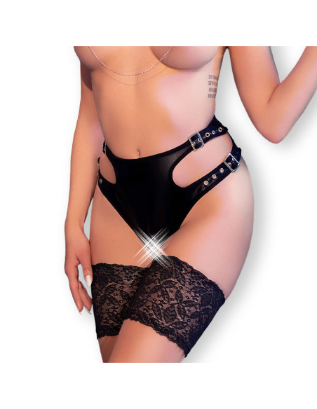 CHILIROSE - CR 4656 PANTIES CROTCHLESS BLACK S/M 4 