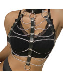 SUBBLIME - CHEST HARNESS LEATHER CHAINS BLACK ONE SIZE 11 