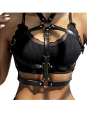 SUBBLIME - LEATHER RING CHEST HARNESS BLACK ONE SIZE 11 