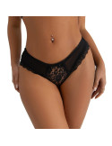 SUBBLIME - FLORAL LACE PANTY WITH STRAPS DETAIL BLACK L/XL 4 