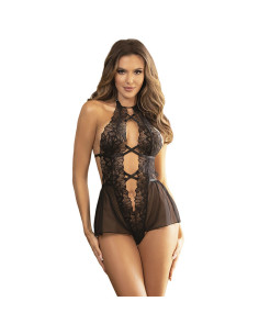 SUBBLIME - TEDDY HALTER NECK DOS NU DENTELLE NOIR L/XL 14 