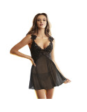 SUBBLIME - TISSU TULLE BABYDOLL AVEC DENTELLE ET DÉTAIL FLEUR NOIR S/M 10 