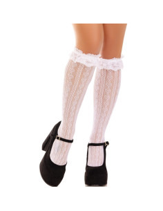 LEG AVENUE - KNEE-HIGH SOCKS WITH RUFFLES WHITE 4 