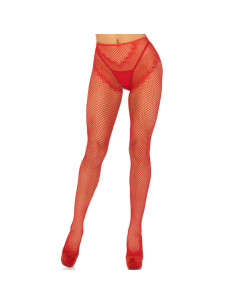 LEG AVENUE - CROTCHLESS FISHNET STOCKINGS RED 4 