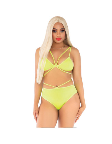 LEG AVENUE - TOP & PANTIES YELLOW WITH STRAPS 3 