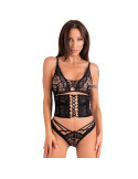 LIVCO CORSETTI FASHION - CINEX ATLANTIN LC 90704 SET TRE PEZZI NERO S/M 3 