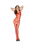 PASSION - FEMME BS032 BODYSTOCKING ROUGE TAILLE UNIQUE 2 