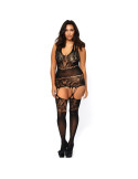 LEG AVENUE - BODYSTOCKING MIT BLUMENDESIGN, GROSSE GRÖSSE 3 