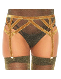 LEG AVENUE - LUREX ELASTIC GARTER BELT ONE SIZE 2 