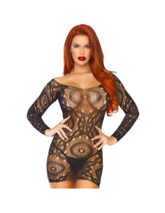 LEG AVENUE - MINI-ROBE EN DENTELLE MANCHES LONGUES TAILLE UNIQUE 2 